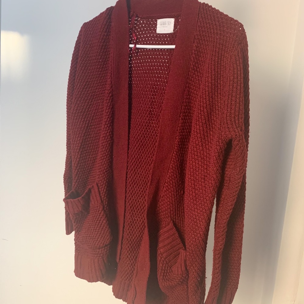 Maroon cardigan